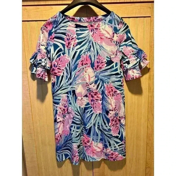 Lilly Pulitzer Other - Lilly Pulitzer Dress Girls Sz XL 12-14 Mini Lula Mr Peacock Blue Tweethearts